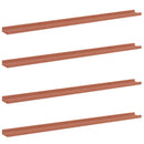 vidaXL Falpolc polcokkal tárolóval 4 pcs Piros 115 x 9 x 3 cm Faanyag