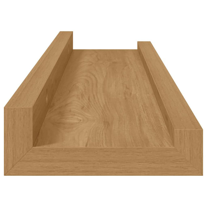 vidaXL Falpolc polcokkal tárolóval 2 pcs Barna 40 x 9 x 3 cm Faanyag
