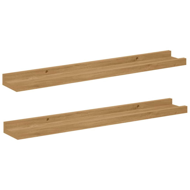 vidaXL Falpolc polcokkal tárolóval 2 pcs Barna 60 x 9 x 3 cm Faanyag