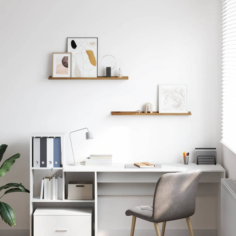 vidaXL Falpolc polcokkal tárolóval 2 pcs Barna 80 x 9 x 3 cm Faanyag