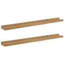 vidaXL Falpolc polcokkal tárolóval 2 pcs Barna 80 x 9 x 3 cm Faanyag