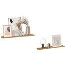 vidaXL Falpolc polcokkal tárolóval 2 pcs Barna 80 x 9 x 3 cm Faanyag