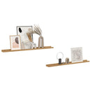 vidaXL Falpolc polcokkal tárolóval 2 pcs Barna 100 x 9 x 3 cm Faanyag