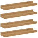 vidaXL Falpolc polcokkal tárolóval 4 pcs Barna 40 x 9 x 3 cm Faanyag