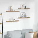 vidaXL Falpolc polcokkal tárolóval 4 pcs Barna 60 x 9 x 3 cm Faanyag