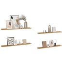 vidaXL Falpolc polcokkal tárolóval 4 pcs Barna 100 x 9 x 3 cm Faanyag
