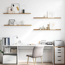 vidaXL Falpolc polcokkal tárolóval 4 pcs Barna 115 x 9 x 3 cm Faanyag