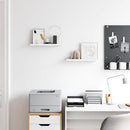 vidaXL Falpolc polcokkal 2 pcs Fehér márvány 40 x 9 x 3 cm Faanyag