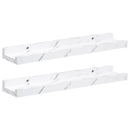 vidaXL Falpolc polcokkal 2 pcs Fehér márvány 40 x 9 x 3 cm Faanyag
