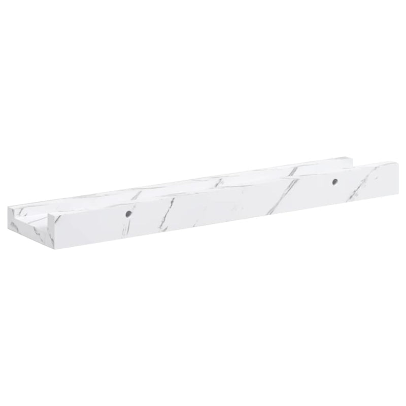 vidaXL Falpolc polcokkal 2 pcs Fehér márvány 40 x 9 x 3 cm Faanyag