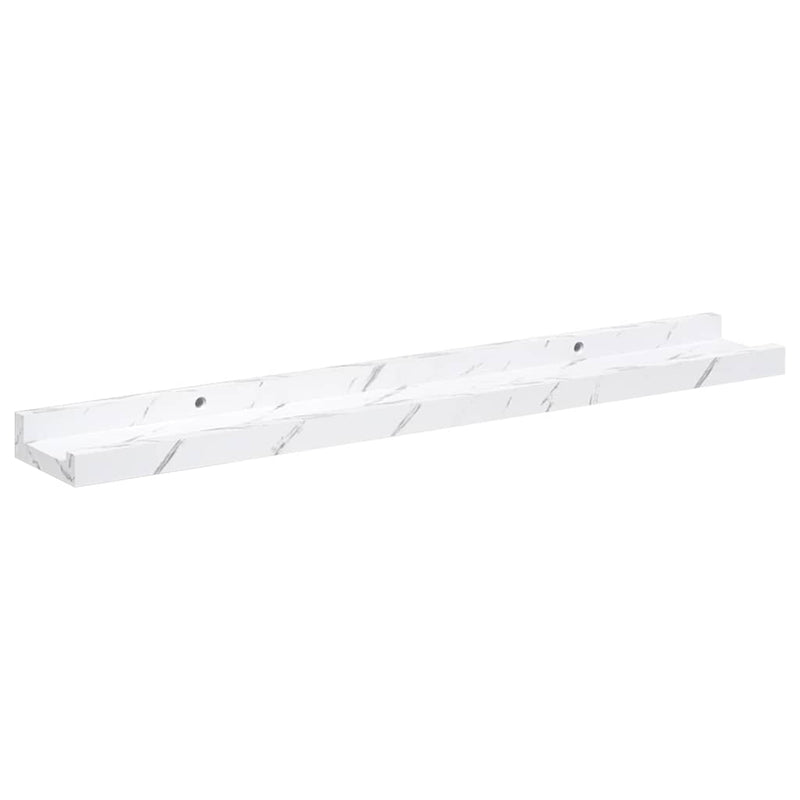 vidaXL Falpolc polcokkal 2 pcs Fehér márvány 60 x 9 x 3 cm Faanyag