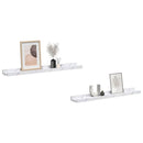 vidaXL Falpolc polcokkal 2 pcs Fehér márvány 60 x 9 x 3 cm Faanyag