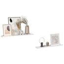 vidaXL Falpolc polcokkal 2 pcs Fehér márvány 80 x 9 x 3 cm Faanyag