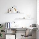 vidaXL Falpolc polcokkal 2 pcs Fehér márvány 115 x 9 x 3 cm Faanyag