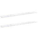 vidaXL Falpolc polcokkal 2 pcs Fehér márvány 115 x 9 x 3 cm Faanyag