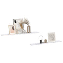 vidaXL Falpolc polcokkal 2 pcs Fehér márvány 115 x 9 x 3 cm Faanyag