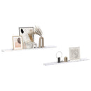 vidaXL Falpolc polcokkal 2 pcs Fehér márvány 115 x 9 x 3 cm Faanyag