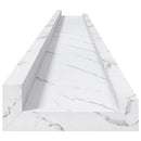 vidaXL Falpolc polcokkal 2 pcs Fehér márvány 115 x 9 x 3 cm Faanyag