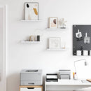 vidaXL Falpolc polcokkal 4 pcs Fehér márvány 40 x 9 x 3 cm Faanyag