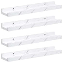 vidaXL Falpolc polcokkal 4 pcs Fehér márvány 40 x 9 x 3 cm Faanyag