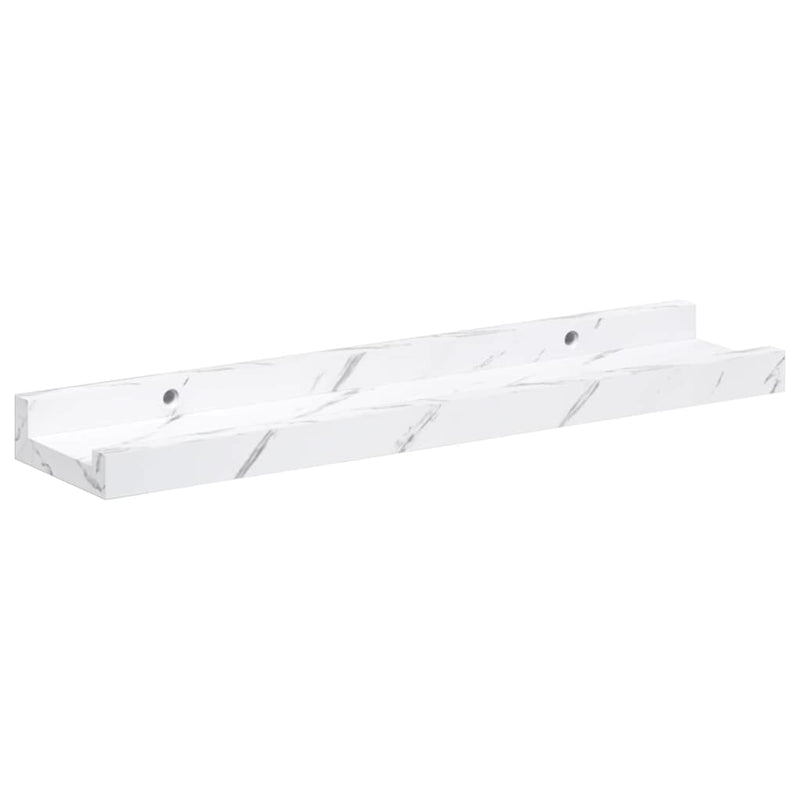 vidaXL Falpolc polcokkal 4 pcs Fehér márvány 40 x 9 x 3 cm Faanyag