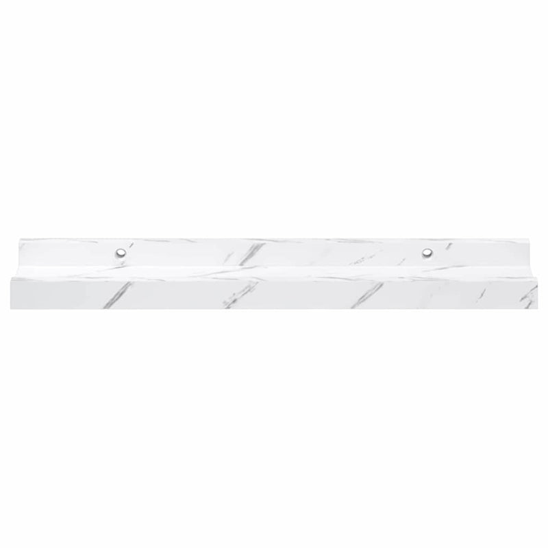 vidaXL Falpolc polcokkal 4 pcs Fehér márvány 40 x 9 x 3 cm Faanyag