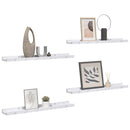 vidaXL Falpolc polcokkal 4 pcs Fehér márvány 40 x 9 x 3 cm Faanyag