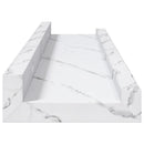 vidaXL Falpolc polcokkal 4 pcs Fehér márvány 40 x 9 x 3 cm Faanyag