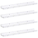 vidaXL Falpolc polcokkal 4 pcs Fehér márvány 60 x 9 x 3 cm Faanyag