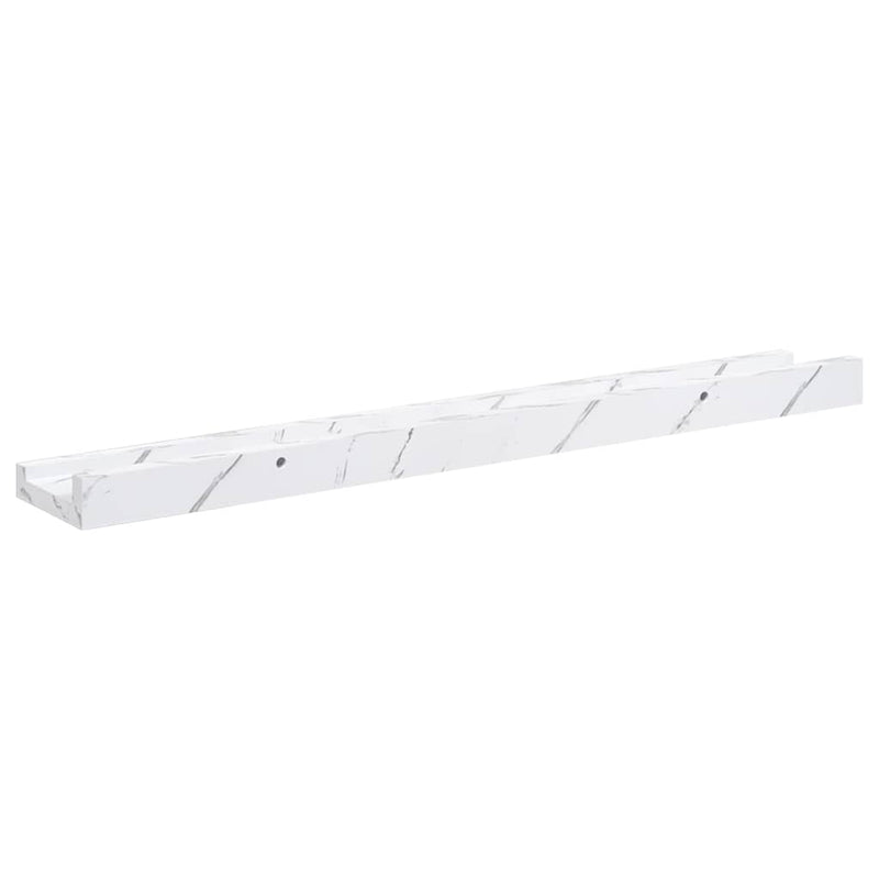 vidaXL Falpolc polcokkal 4 pcs Fehér márvány 60 x 9 x 3 cm Faanyag
