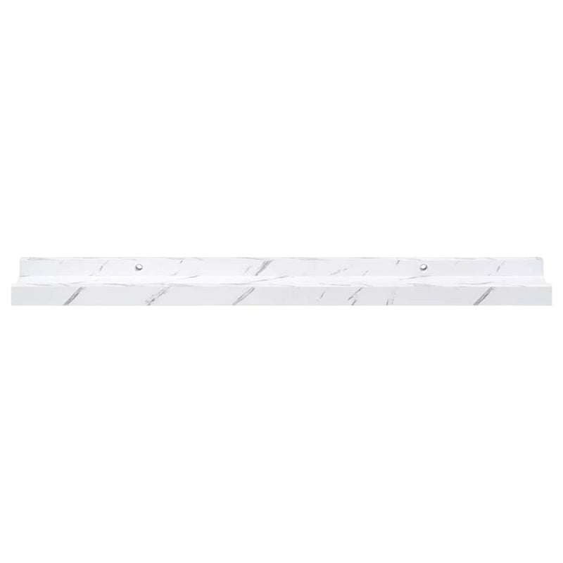 vidaXL Falpolc polcokkal 4 pcs Fehér márvány 60 x 9 x 3 cm Faanyag