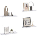 vidaXL Falpolc polcokkal 4 pcs Fehér márvány 60 x 9 x 3 cm Faanyag