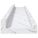 vidaXL Falpolc polcokkal 4 pcs Fehér márvány 60 x 9 x 3 cm Faanyag