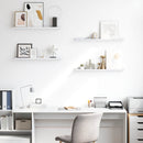 vidaXL Falpolc polcokkal 4 pcs Fehér márvány 80 x 9 x 3 cm Faanyag