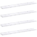 vidaXL Falpolc polcokkal 4 pcs Fehér márvány 80 x 9 x 3 cm Faanyag