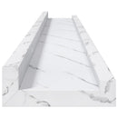 vidaXL Falpolc polcokkal 4 pcs Fehér márvány 80 x 9 x 3 cm Faanyag