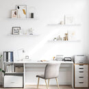 vidaXL Falpolc polcokkal 4 pcs Fehér márvány 100 x 9 x 3 cm Faanyag