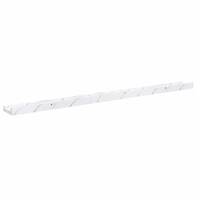 vidaXL Falpolc polcokkal 4 pcs Fehér márvány 100 x 9 x 3 cm Faanyag