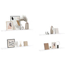 vidaXL Falpolc polcokkal 4 pcs Fehér márvány 100 x 9 x 3 cm Faanyag