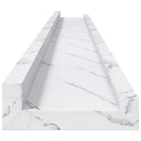 vidaXL Falpolc polcokkal 4 pcs Fehér márvány 100 x 9 x 3 cm Faanyag