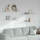 vidaXL Falpolc polcokkal 4 pcs Fehér márvány 115 x 9 x 3 cm Faanyag