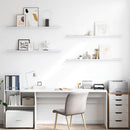 vidaXL Falpolc polcokkal 4 pcs Fehér márvány 115 x 9 x 3 cm Faanyag