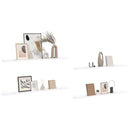 vidaXL Falpolc polcokkal 4 pcs Fehér márvány 115 x 9 x 3 cm Faanyag