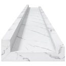 vidaXL Falpolc polcokkal 4 pcs Fehér márvány 115 x 9 x 3 cm Faanyag