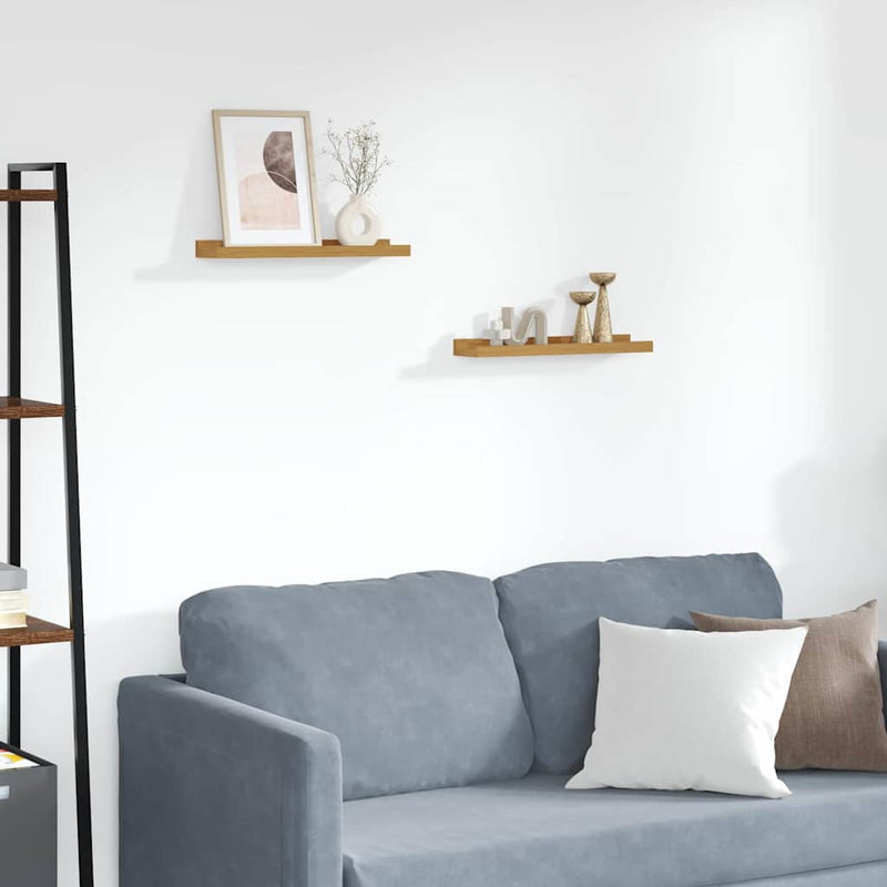 vidaXL Falpolc polcokkal tárolóval 2 pcs Bézs 40 x 9 x 3 cm Faanyag