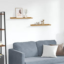 vidaXL Falpolc polcokkal tárolóval 2 pcs Bézs 60 x 9 x 3 cm Faanyag