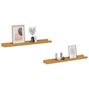 vidaXL Falpolc polcokkal tárolóval 2 pcs Bézs 60 x 9 x 3 cm Faanyag
