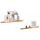 vidaXL Falpolc polcokkal tárolóval 2 pcs Bézs 100 x 9 x 3 cm Faanyag