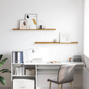 vidaXL Falpolc polcokkal tárolóval 2 pcs Bézs 115 x 9 x 3 cm Faanyag