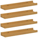 vidaXL Falpolc polcokkal tárolóval 4 pcs Bézs 40 x 9 x 3 cm Faanyag
